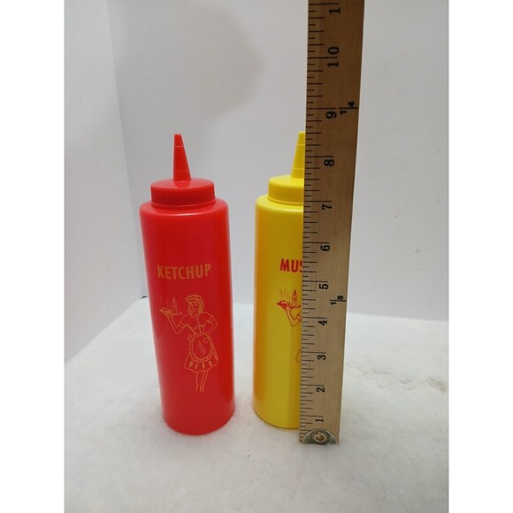 TableCraft Diner Waitress Ketchup Mustard Squeeze Bottles Set 12 oz G-112 - Picture 5 of 5
